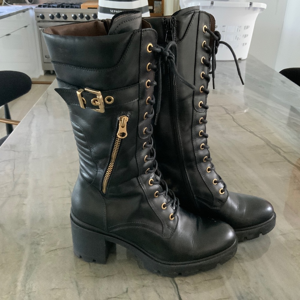 Nero Giradini Moto Platform Boot Black